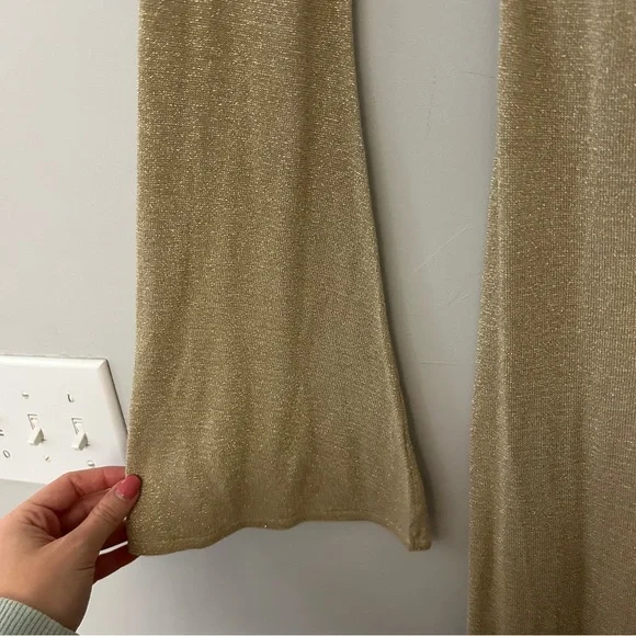 NWT Meshki Kamila Gold Maxi Dress with Long Sleeves - Picture 6 of 9